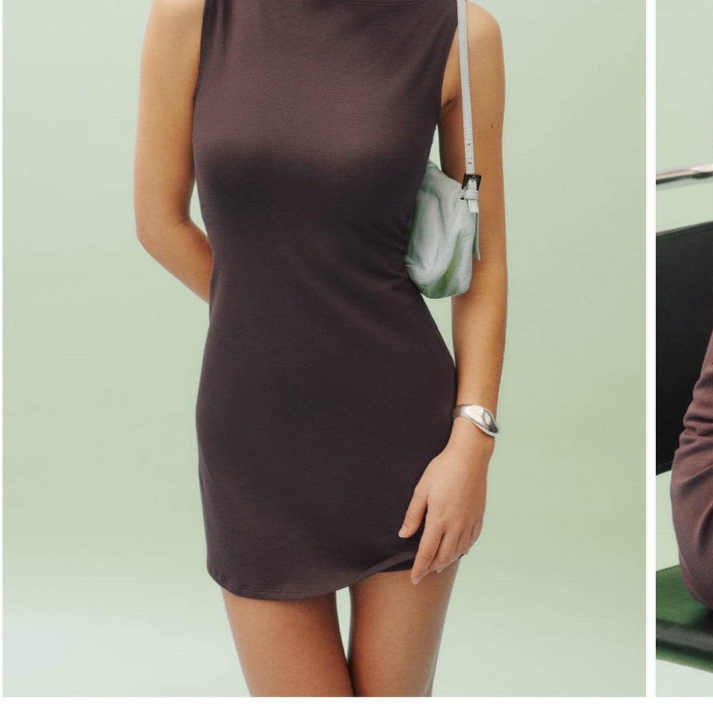 Reformation Nataly Sleeveless Organic Cotton Knit Mini Dress